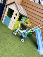 Smoby Speelhuis met Little Dikes Glijbaan en Smoby fiets, Kinderen en Baby's, Speelgoed | Buiten | Speelhuisjes, Ophalen of Verzenden