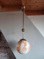 art deco lamp met armatuur (1<3), Huis en Inrichting, Lampen | Hanglampen, Ophalen, Gebruikt, Art deco, Glas