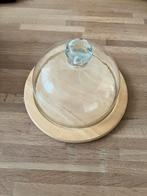 Glazen stolp met houten plateau, Huis en Inrichting, Woonaccessoires | Stolpen, Ophalen of Verzenden, Zo goed als nieuw