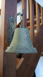 Bronzen Klok met Decoratieve Bevestiging, Huis en Inrichting, Ophalen of Verzenden, Gebruikt