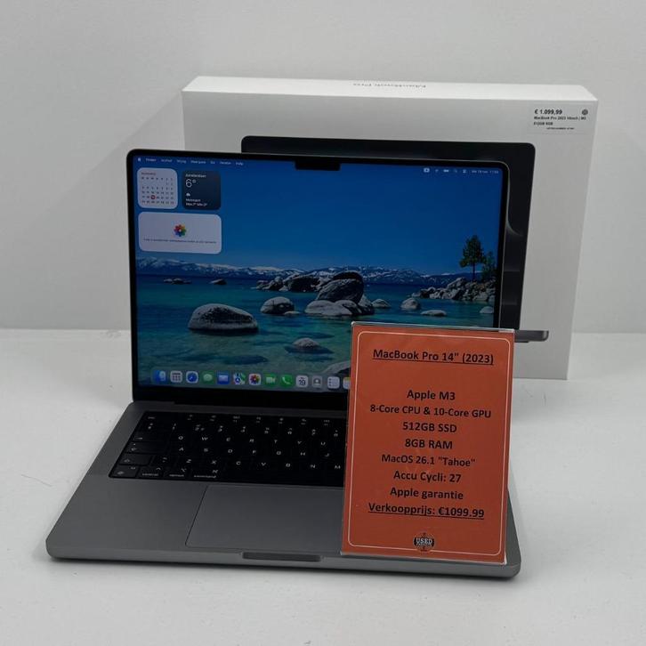 MacBook Pro 2023 14inch | M3 512GB 8GB | Apple garantie, Computers en Software, Apple Macbooks, Zo goed als nieuw, MacBook Pro