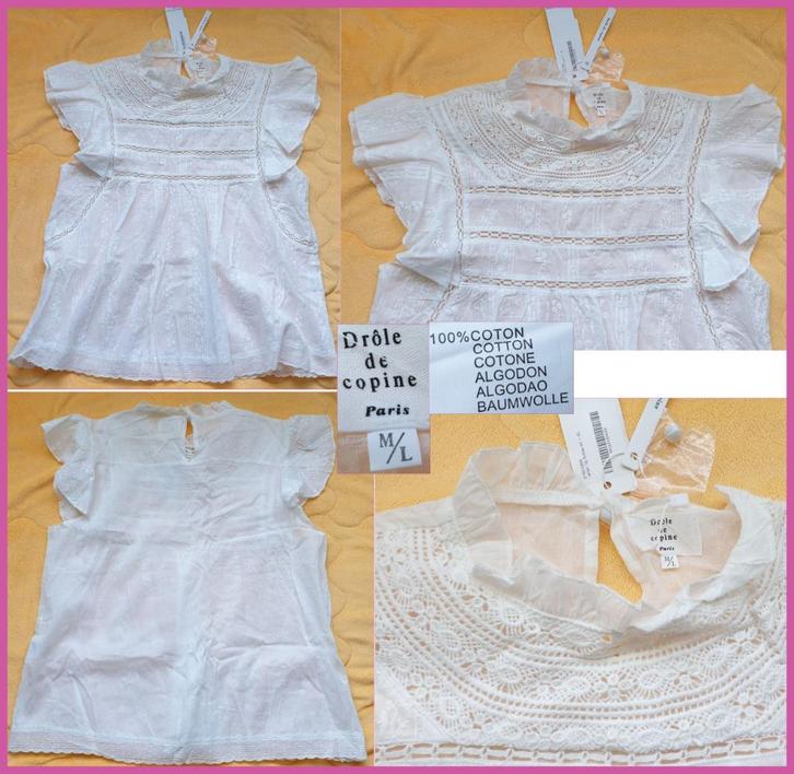 DROLE DE COPINE witte top/blouse maat M/L nieuw, Kleding | Dames, T-shirts, Nieuw, Maat 38/40 (M), Wit, Korte mouw, Ophalen of Verzenden