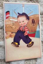 Jongen in tuinbroek loopt door de haven, Verzenden, 1940 tot 1960, Gelopen, Kinderen