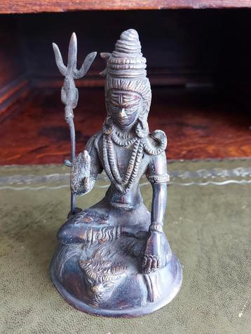 Vintage God Shiva Standbeeld Brons 
