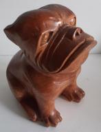 Hand gesneden houten beeld buldog, Ophalen of Verzenden, Gebruikt, Dier