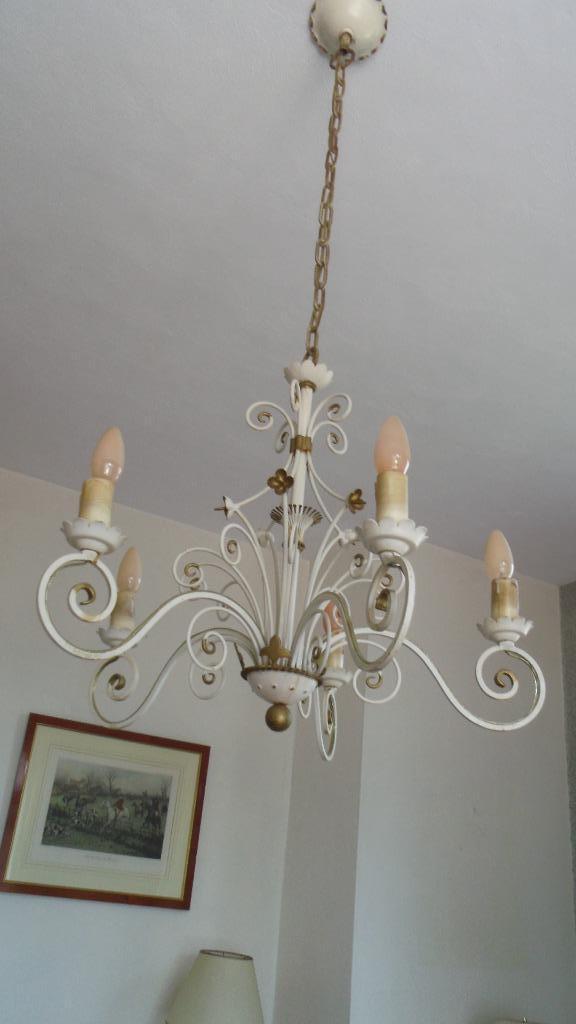 Mooie hanglamp of kroonluchter, Huis en Inrichting, Lampen | Kroonluchters, Gebruikt, Metaal, Ophalen