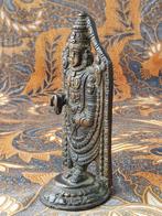 Prachtig zwaar antiek Oosters brons tempelbeeldje 14 cm., Ophalen of Verzenden