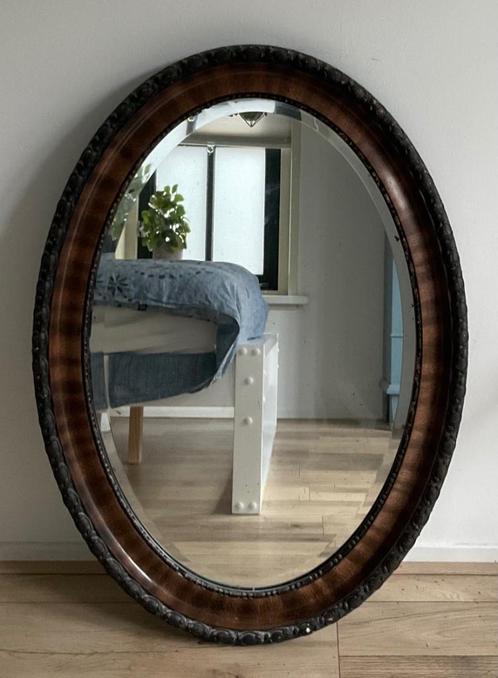 Antieke spiegel met facet geslepen glas, Antiek en Kunst, Antiek | Spiegels, Minder dan 100 cm, Rechthoekig, Ophalen
