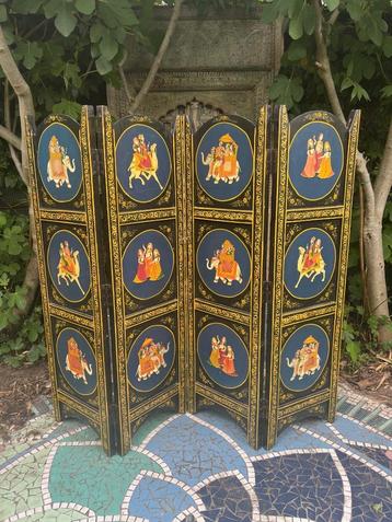 India handbeschilderd kamerscherm Indiase olifant 2 kanten beschikbaar voor biedingen