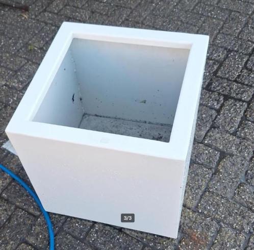 Bloembak aluminium mat wit Adezz 50x50x50cm, Tuin en Terras, Bloembakken en Plantenbakken, Nieuw, 30 tot 60 cm, Minder dan 60 cm