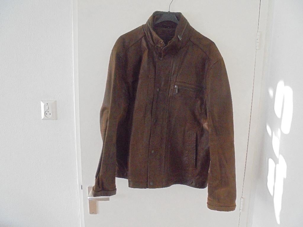 Leren/suede heren jas LIV Maat XL, Bruin, LIV, Maat 56/58 (XL), Ophalen of Verzenden
