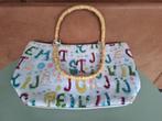 Vrolijke Zomertas met Letters & Bamboe handvatten, Sieraden, Tassen en Uiterlijk, Tassen | Damestassen, Ophalen of Verzenden, Gebruikt