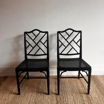 2 Faux Bamboo Chippendale stoelen vintage beschikbaar voor biedingen