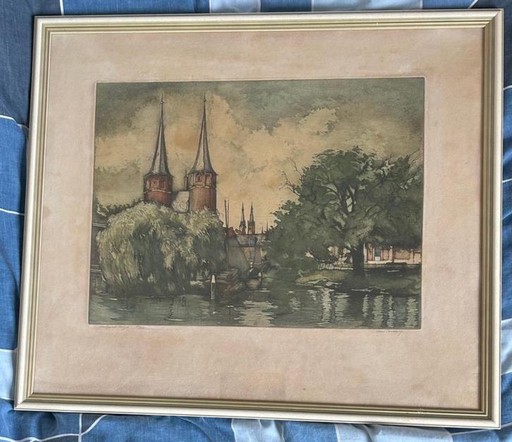 Grote ets Cees Bolding (1897-1979), Antiek en Kunst, Kunst | Schilderijen | Klassiek, Ophalen of Verzenden