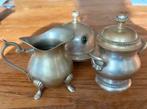 Verzilverd Servies - Suikerpot, Melkkan, Boterstolp, Ophalen of Verzenden, Zilver