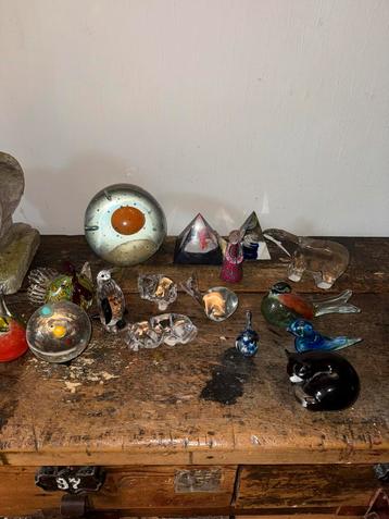Verzameling vintage glasobjecten divers ! Niet los te koop ! beschikbaar voor biedingen
