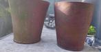 Oude dikke terracotta bloempotten 45cm uniek antiek, Tuin en Terras, Bloempotten, 40 cm of meer, Rond, Zo goed als nieuw, Terracotta