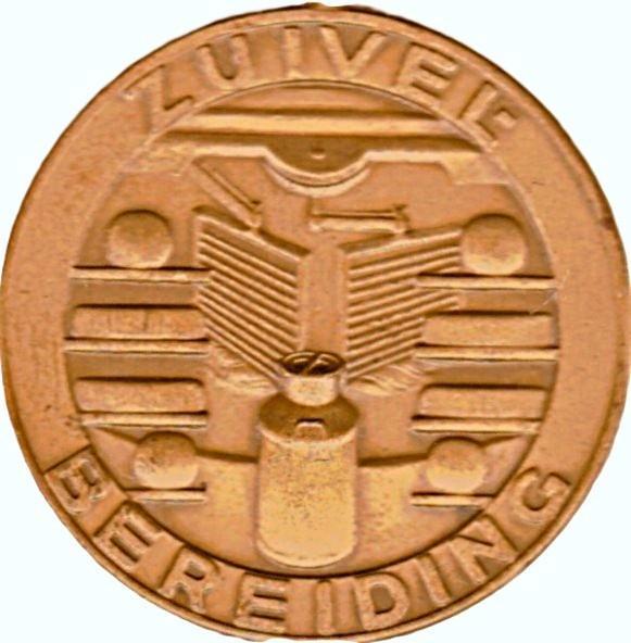 ZUIVEL BEREIDING           diam. 5 cm       gewicht 49 gram, Postzegels en Munten, Penningen en Medailles, Overige materialen