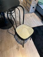 4 Zwarte Bistro Stoelen met Rotan Zitting - Amsterdam, Ophalen of Verzenden