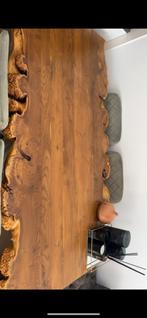 Boomstam salon tafel/ eettafel en stoelen, Zo goed als nieuw, 150 tot 200 cm, Rechthoekig, 50 tot 100 cm