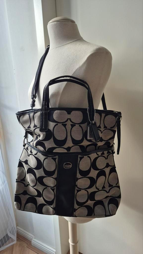 Vintage Coach Tas, Sieraden, Tassen en Uiterlijk, Tassen | Damestassen, Gebruikt, Schoudertasje, Zwart, Ophalen of Verzenden