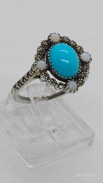 Zilveren ring 925 met wit opaal, Sieraden, Tassen en Uiterlijk, Ringen, Ophalen of Verzenden, Zo goed als nieuw, 17 tot 18, Met edelsteen