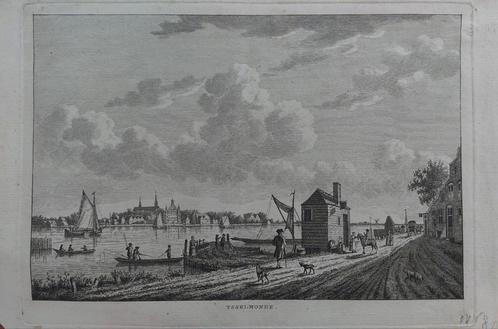 153 / Ijsselmonde - Gravure uit 1792 door J. Bulthuis, Antiek en Kunst, Kunst | Etsen en Gravures, Ophalen of Verzenden