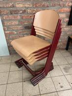 Vintage schoolstoel kantinestoel zithoogte 39cm, stapelbaar, Huis en Inrichting, Stoelen, Ophalen, Gebruikt, Bruin, Eén