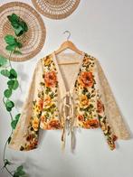 Upcycled jasje van vintage geweefde gordijnstof S-L, Maat 42/44 (L), Ophalen of Verzenden, Zo goed als nieuw, Jasje