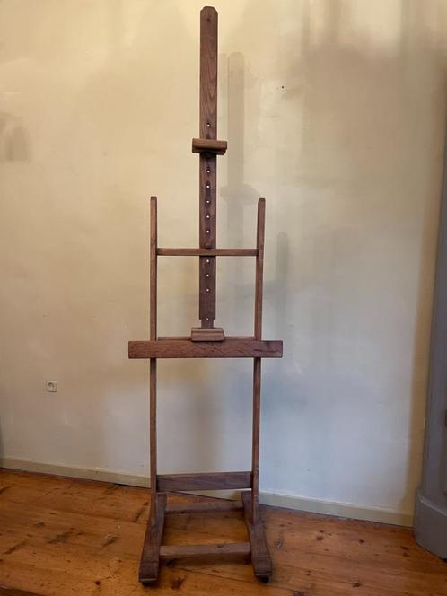 Antieke Eiken Grote Schildersezel Toonezel op wielen Frans, Antiek en Kunst, Antiek | Woonaccessoires, Ophalen