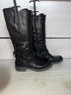 Zwarte leren laarzen, Hoge laarzen, Zwart, Ophalen of Verzenden, Gedragen