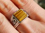 Vanoli 925 zilveren heren ring met tijgeroog maat 20,25, Vanoli, Overige kleuren, 20 of groter, Amsterdam