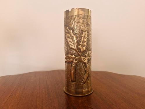 Duitse WOI artilleriehuls (1917) met trench art, Verzamelen, Militaria | Algemeen, Landmacht, Hulzen of Bodemvondsten, Duitsland