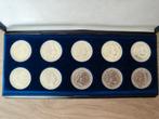 Set 10x Zilveren 1 Gulden Juliana 1954–1958 & 1963–1967, Ophalen, Koningin Juliana, Zilver