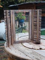 Vintage houten 3 luik spiegel I.z.g.s., Huis en Inrichting, Minder dan 50 cm, Ophalen of Verzenden, Zo goed als nieuw, Minder dan 100 cm