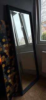 Mooie grote spiegel met houten lijst en achterzijde, Ophalen, Zo goed als nieuw, Rechthoekig