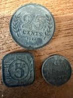 Oud Nederlandse oorlogsgeld, 1,5 en 25 cent, Postzegels en Munten, Munten | Nederland, Ophalen of Verzenden, Koningin Wilhelmina