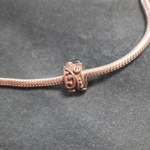 Zilveren pandora klip stopper 790380CZB met zirkonia, Sieraden, Tassen en Uiterlijk, Bedels, Gebruikt, Pandora, Zilver, 1 bedel