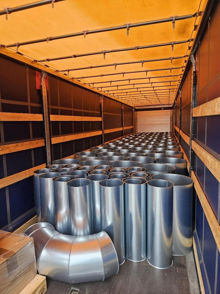 Afzuigmateriaal buizen bochten recycling stof industrie, Doe-het-zelf en Verbouw, Buizen en Afvoer, Nieuw, Bochten, Zink, Minder dan 2 meter