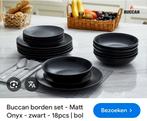 NIEUW Buccan servies borden kommen zwart antraciet ️️☘️, Ophalen of Verzenden, Nieuw, Effen, Bord(en)