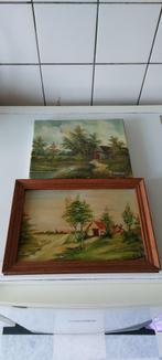 2 prachtige boerderij schilderijen, Ophalen of Verzenden