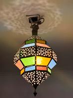 Oosterse hanglamp met gekleurd glas, Ophalen, Gebruikt, Glas, Minder dan 50 cm