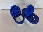 TUPPERWARE kruiden ovaaltjes met blauwe deksel - 2 stuks -, Huis en Inrichting, Keuken | Tupperware, Ophalen of Verzenden, Blauw
