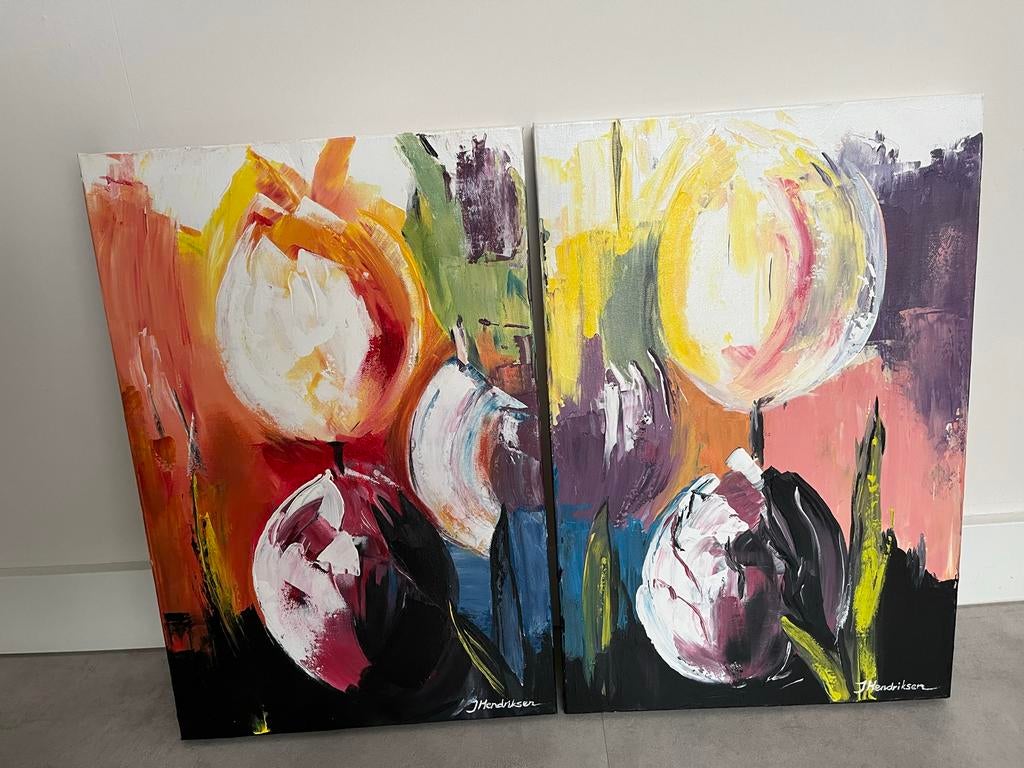 Tweeluik Schilderij met Tulpen, Ophalen