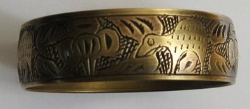 Gegraveerde Koperen Armband Vintage beschikbaar voor biedingen