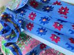 Geborduurd band retro vintage blauw bloemen kant NIEUW, Hobby en Vrije tijd, Naaien en Fournituren, Ophalen of Verzenden, Nieuw
