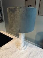 Blauw fluwelen lampenkap, Huis en Inrichting, Ophalen, Blauw, Rond, Zo goed als nieuw