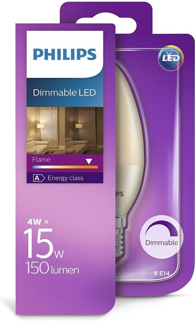 Philips LED lamp E14 4W 150Lm kaars flame, Huis en Inrichting, Lampen | Losse lampen, Nieuw, Led-lamp, Minder dan 30 watt, E14 (klein)