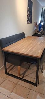 WOOOD Eettafel - Eiken/Metaal 180x90, Ophalen, Gebruikt, 50 tot 100 cm, Vijf personen of meer