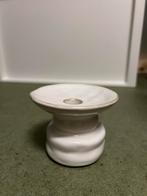 Kandelaar wit met bruin randje, Ophalen, Overige materialen, Wit, Zo goed als nieuw